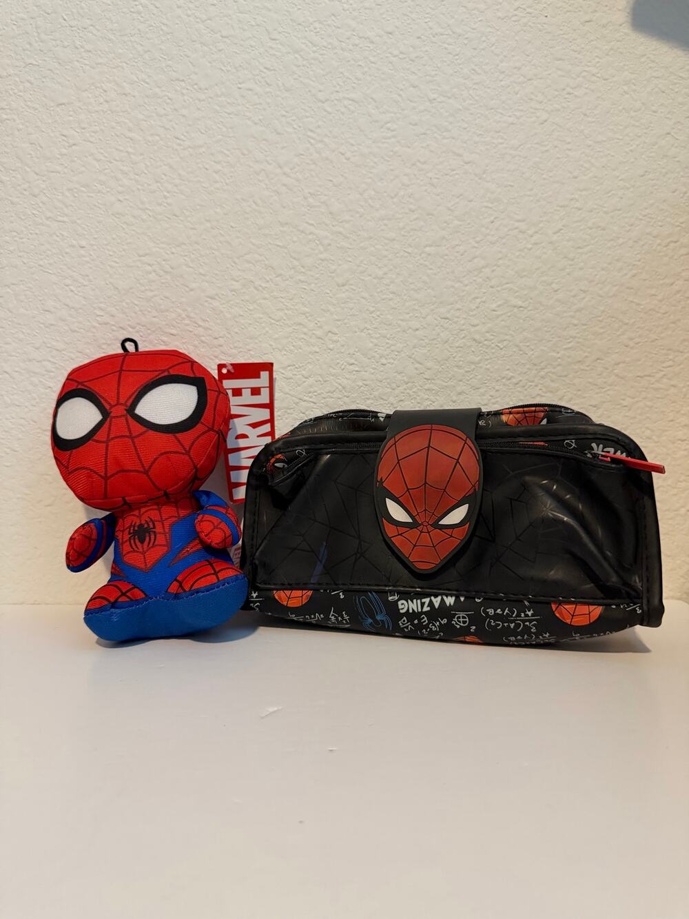 Spiderman plush NWT & Spiderman Smiggle pencil case pouch used